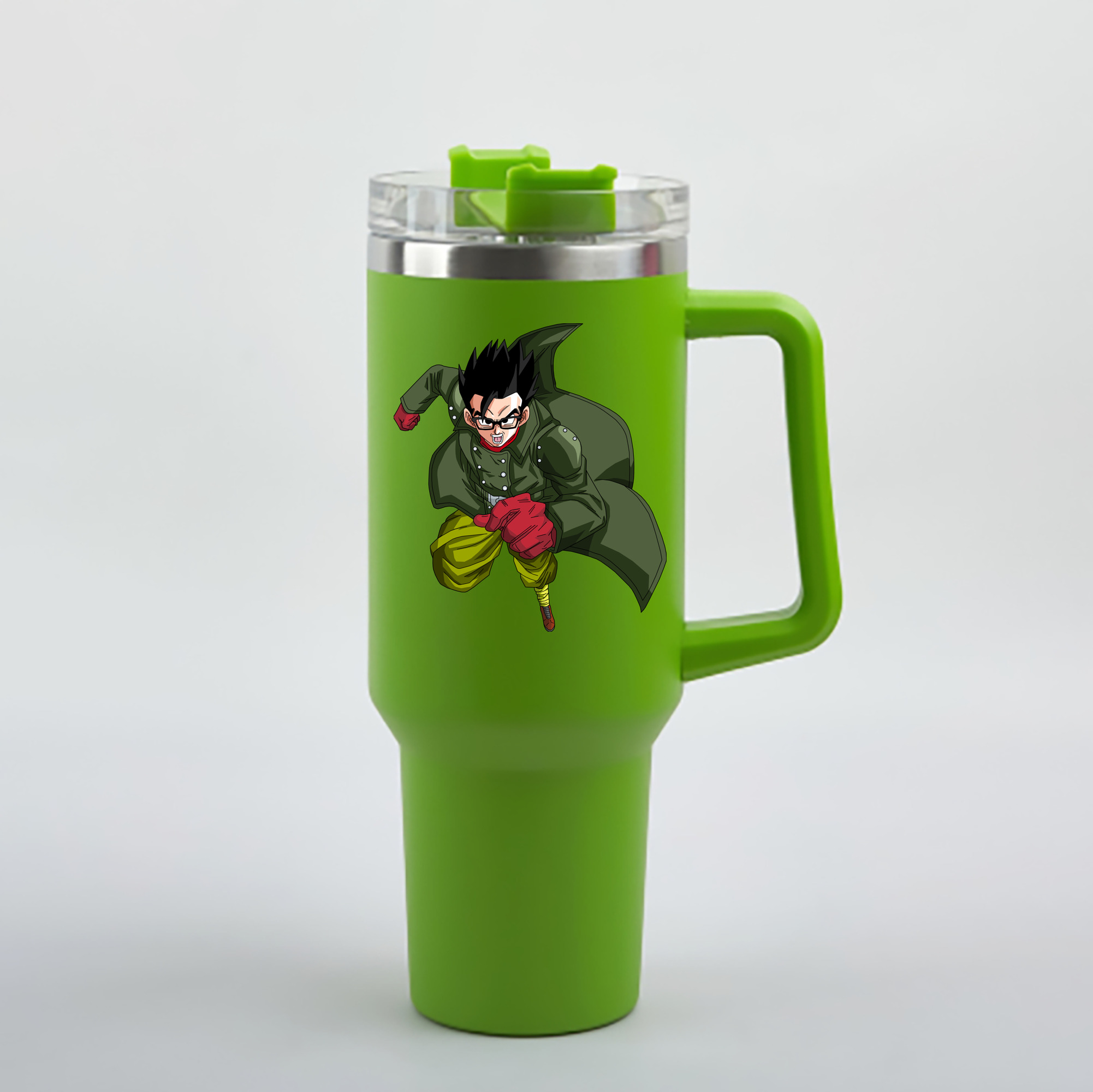 （画像用） ドラゴンボール 孫 悟飯（そんごはん）DRAGON BALL Son Gohan 1200mL車用タンブラー - クリスタルステッカー（プラスチックストロー付き）